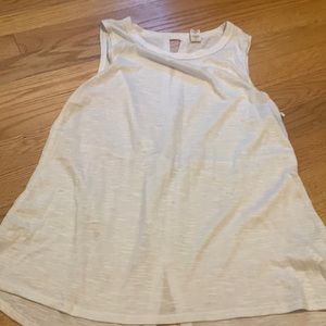 White see thru open back tank top. Size small.